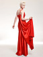  Stretch Satin Sheath/ Column One Shoulder Floor-length Evening Dress inspired by Halle Berry