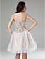  A-line Sweetheart Knee-length Stretch Satin Tulle Cocktail Dress