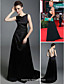  Stretch Satin A-line Bateau Sweep Train Evening Dress inspired by Simona Ventura at Venice Film Festival