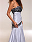  A-line Strapless Sleeveless Floor-length Taffeta Prom Dress