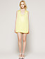  TS Shoulder Beaded Front Cowl Chiffon Dress / Women's Dresses