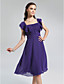  A-line Square Knee-length Chiffon Bridesmaid Dress