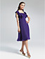  A-line Square Knee-length Chiffon Bridesmaid Dress