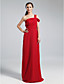  Sheath/Column One Shoulder Off-the-shoulder Floor-length Chiffon Bridesmaid Dress