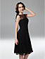  A-line Bateau Knee-length Chiffon Cocktail Dress