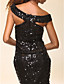  Sheath/ Column Scoop Short/ Mini Sequined Cocktail Dress