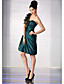  A-line One Shoulder Knee-length Elastic Silk-like Satin Tulle Cocktail Dress