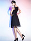  A-line Straps Knee-length Chiffon Satin Cocktail Dress
