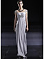  Sheath/ Column Square Floor-length Chiffon Satin With Beading Ready-to-Wear Evening/ Prom Dress