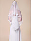  Beautiful Two-tier Fingertip Length Wedding Veil With Lace Applique Edge