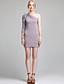  TS One-Shoulder Jewel Embellished Pleated Bodycon Dress