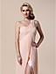  schede / kolom een ​​schouder vloer-length chiffon stretch satijnen avondjurk