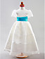  A-line Jewel Floor-length Organza Satin Flower Girl Dress