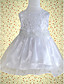  A-line Jewel Knee-length Satin Cotton With Appliques Flower Girl Dress