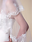  Beautiful Two-tier Fingertip Length Wedding Veil With Lace Applique Edge