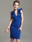  ts V-Ausschnitt Rüschen bodycon Kleid (2 Farben)