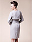  Sheath/ Column Strapless Knee-length Side-Draped Chiffon Mother of the Bride Dress With A Wrap