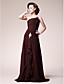  A-line One Shoulder Sweep/ Brush Train Chiffon Mother of the Bride Dress