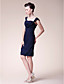  Sheath/ Column Straps Knee-length Chiffon Mother of the Bride Dress