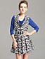  TS Printed Pleated Cowl Neck Dress