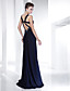  Sheath/ Column Straps Floor-length Chiffon Evening Dress With Split Front