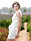  Sheath/ Column One Shoulder Short/ Mini Taffeta Wedding Dress