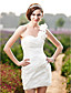  Sheath/ Column One Shoulder Short/ Mini Taffeta Wedding Dress