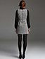  ts Houndstooth hals forskønnet tweed lomme kjole