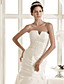  Charming A-line Strapless Sweep/ Brush Train Taffeta Wedding Dress
