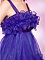  A-line Straps Asymmetrical Organza Cocktail Dress