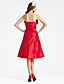  A-line Princess Strapless Knee-length Taffeta Bridesmaid Dress