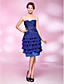  A-line Sweetheart Knee-length Sequined  Chiffon Cocktail Dress