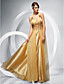  Sheath/Column Straps Floor-length Chiffon Tulle Evening Dress