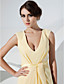  Chiffon Sheath/Column V-neck Asymmetrical Evening Dress inspired by Rosario Dawson