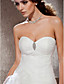 A-line Strapless Floor-length Organza Wedding Dress