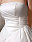  A-line Strapless Sweep/Brush Train Satin Tulle Wedding Dress