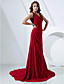  Sheath/Column Cowl Sweep/Brush Train Chiffon Evening Dress