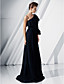  A-line One Shoulder Floor-length Chiffon Evening Dress