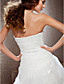  A-line Strapless Floor-length Organza Wedding Dress