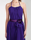  A-line Halter Floor-length Chiffon Bridesmaid Dress