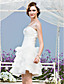  A-line Strapless Short/Mini Organza Taffeta  Wedding Dress