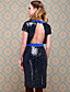  TS VINTAGE Dotted Backless Sequin Dress
