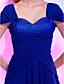  A-line Straps Chiffon Over Stretch Satin Cocktail Dress