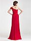  Sheath/ Column One Shoulder Floor-length Chiffon Bridesmaid Dress