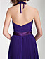  A-line Halter Floor-length Chiffon Bridesmaid Dress