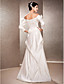  Sheath/Column Off-the-shoulder Floor-length Satin  Wedding Dress