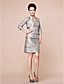  Sheath/Column Strapless Knee-length Taffeta Mother Of The Bride Dress With A Wrap