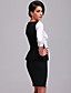  ts eenvoud contrast 3/4 mouw schede jurk