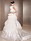  A-line V-neck Chapel Train Taffeta  Wedding Dress