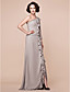  Sheath/Column One Shoulder Floor-length Chiffon And Stretch Satin Mother Of The Bride Dress